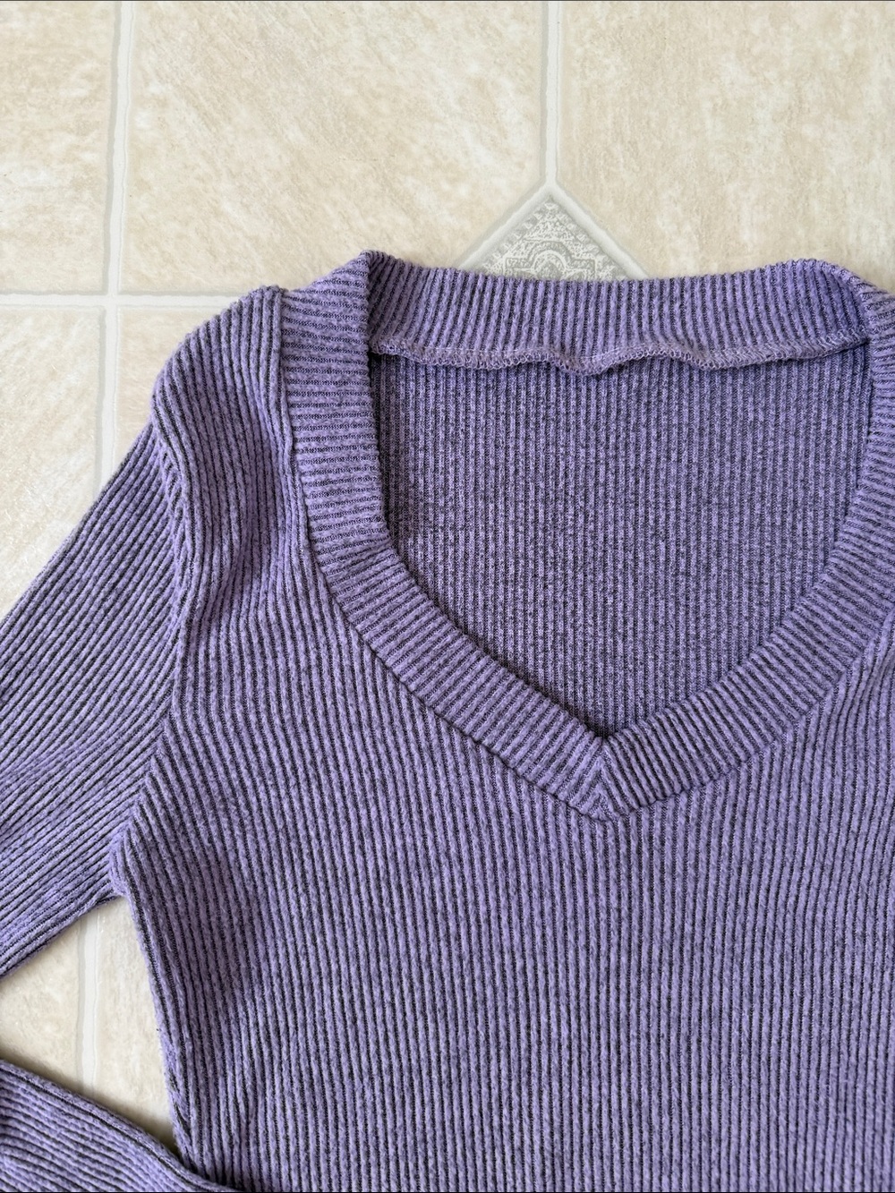 Purple Ribbed Top - Picture 2 of 2